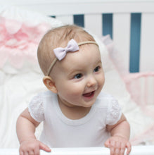 Load image into Gallery viewer, Natural Organic Linen Small Bow Headband One size White