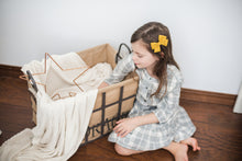 Load image into Gallery viewer, Modern Bow Classic Bow Pink Bow Linen Bow Cotton Bow Headband or Alligator Clip Bow