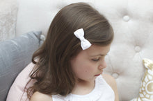 Load image into Gallery viewer, Natural Organic Linen Small Bow Headband One size White