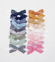 Load image into Gallery viewer, Set of 2 Hand Tied Small Knotted Headbands Girl Baby Headbands or Hair Clip Rose Gray set Of Two Cotton Linen