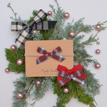Load image into Gallery viewer, oversized schoolgirl bow cotton plaid red headband alligator clip holiday bow