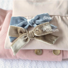 Load image into Gallery viewer, Oversized Schoolgirl Bow Big Bow Luxe Velvet Alligator Clip silver platinum winter apple wisteria berry teal