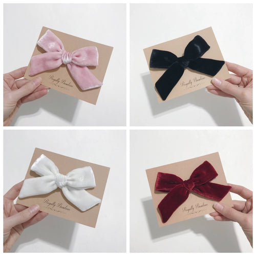 Oversized Schoolgirl Bow Big Bow Luxe Velvet Alligator Clip Burgundy Red Black Olive Cranberry