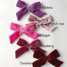 Load image into Gallery viewer, Oversized Schoolgirl Bow Big Bow Luxe Velvet Alligator Clip Pink bubblegum velvet bow